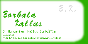 borbala kallus business card